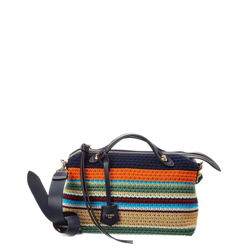 Fendi By The Way Soft Medium Crochet & Leather Clutch